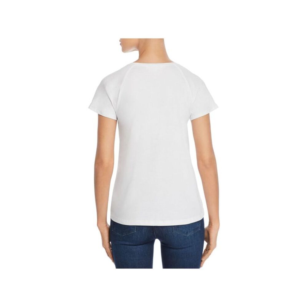 DESIGN HISTORY Womens T-Shirt Short Sleeve Crew Neck Up At Front Shoulders - Picture 2 of 2